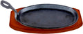 Cast Iron Steak Plate with Wooden Holder A350