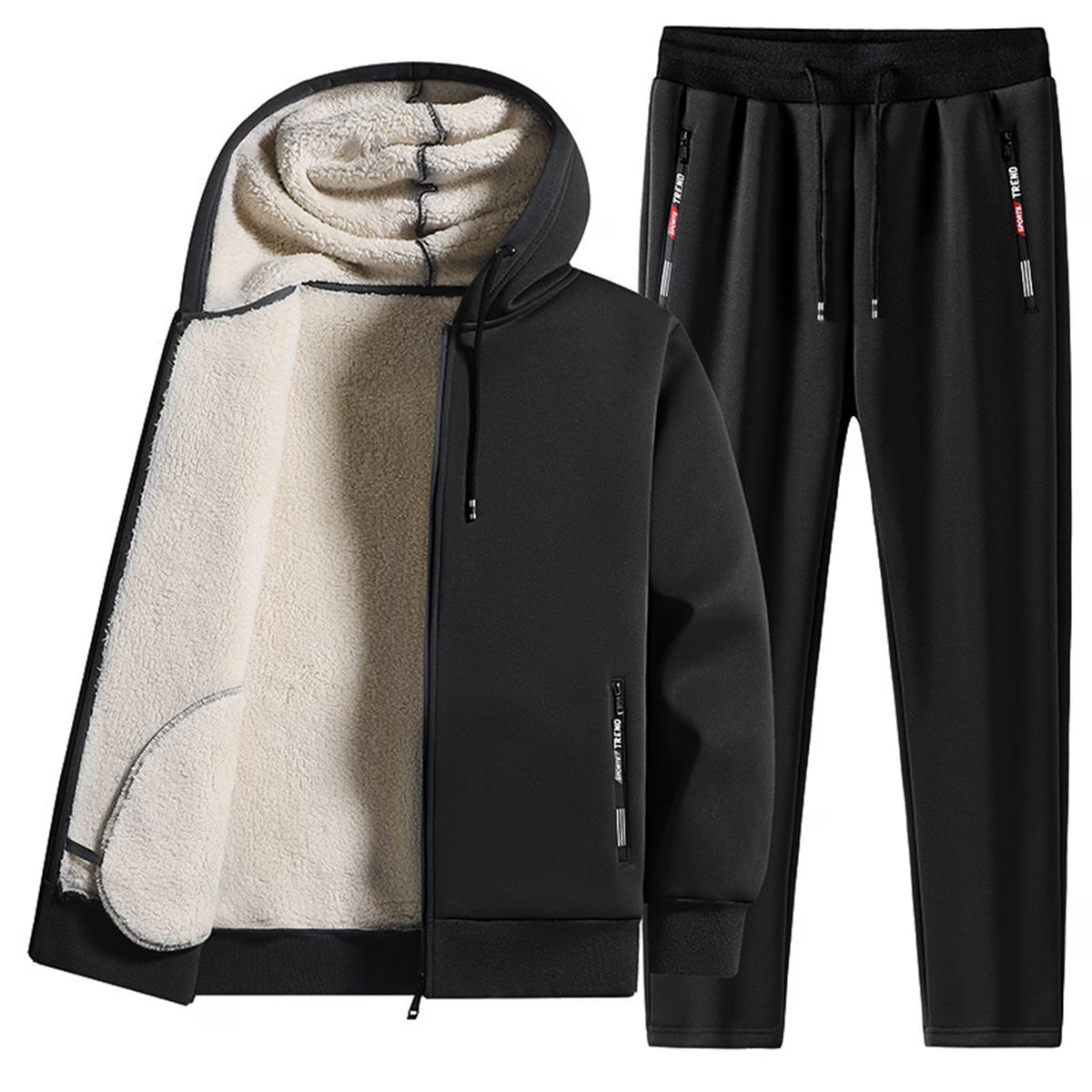 Black XXL Fleece Suit E619
