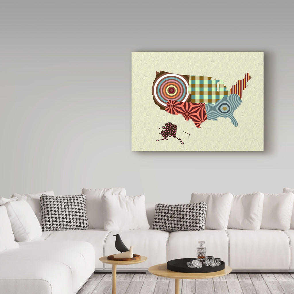 Usa Map Canvas Art Q232