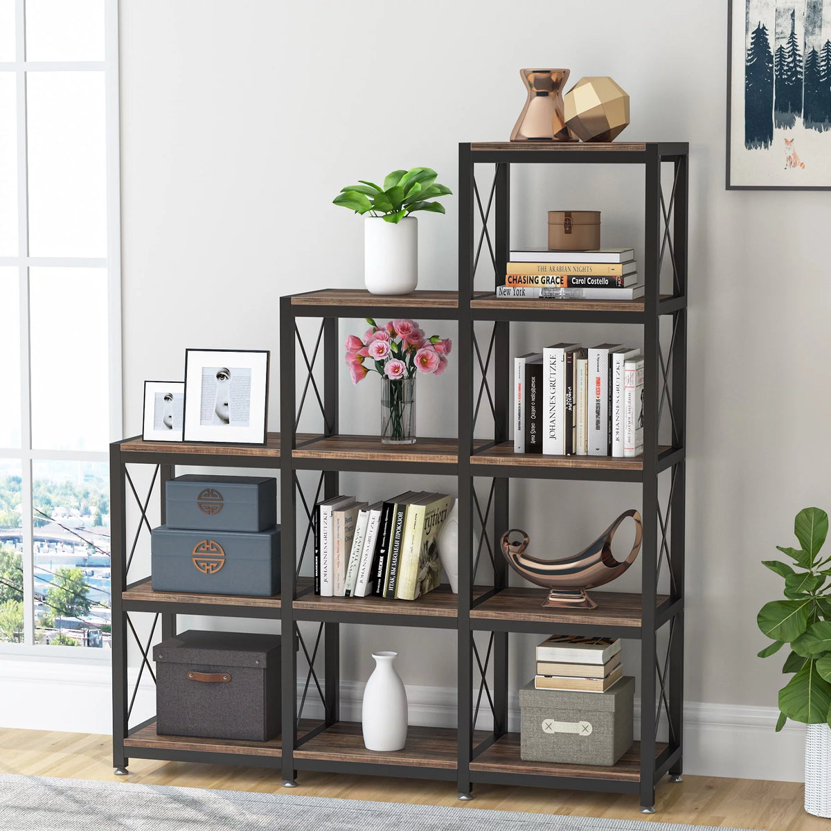 12 Shelves Etagere Bookcase N5793