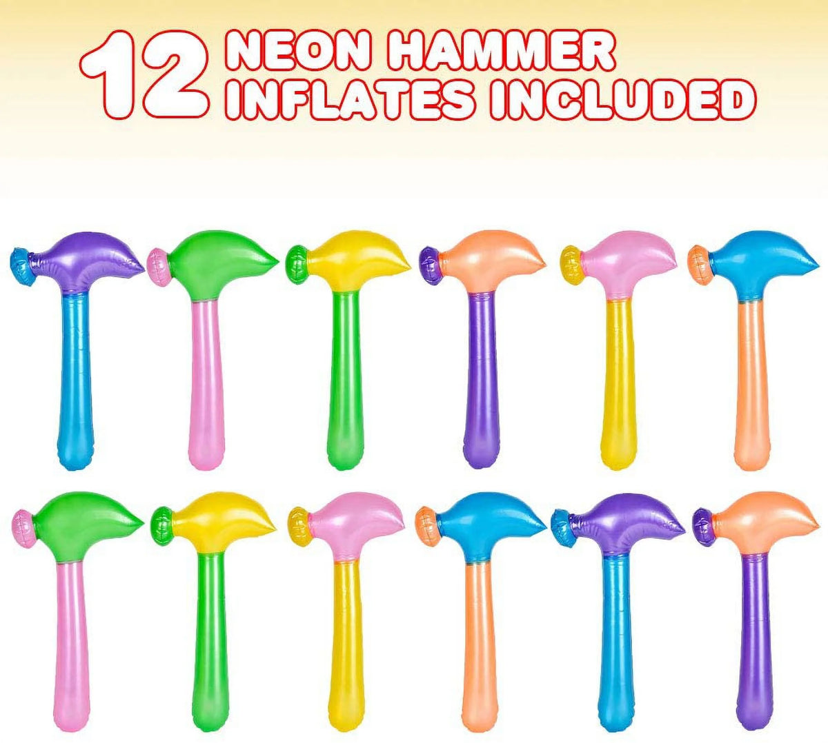 Neon Hammer Inflatable Toys, Set of 12 K12733
