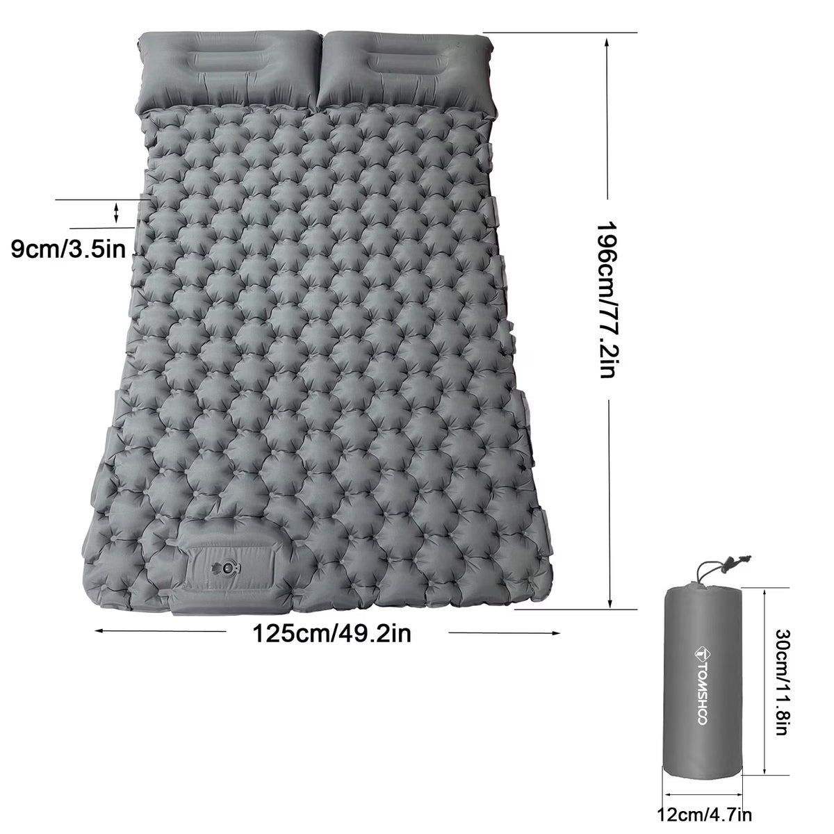 2 Person Waterproof Camping Mat with Air Pillow G10669