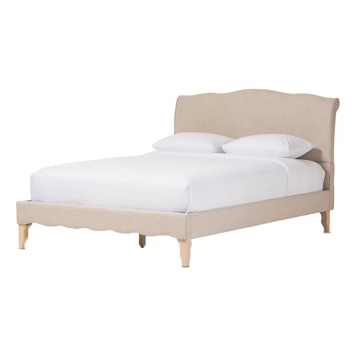 Beige Queen Platform Bed I355