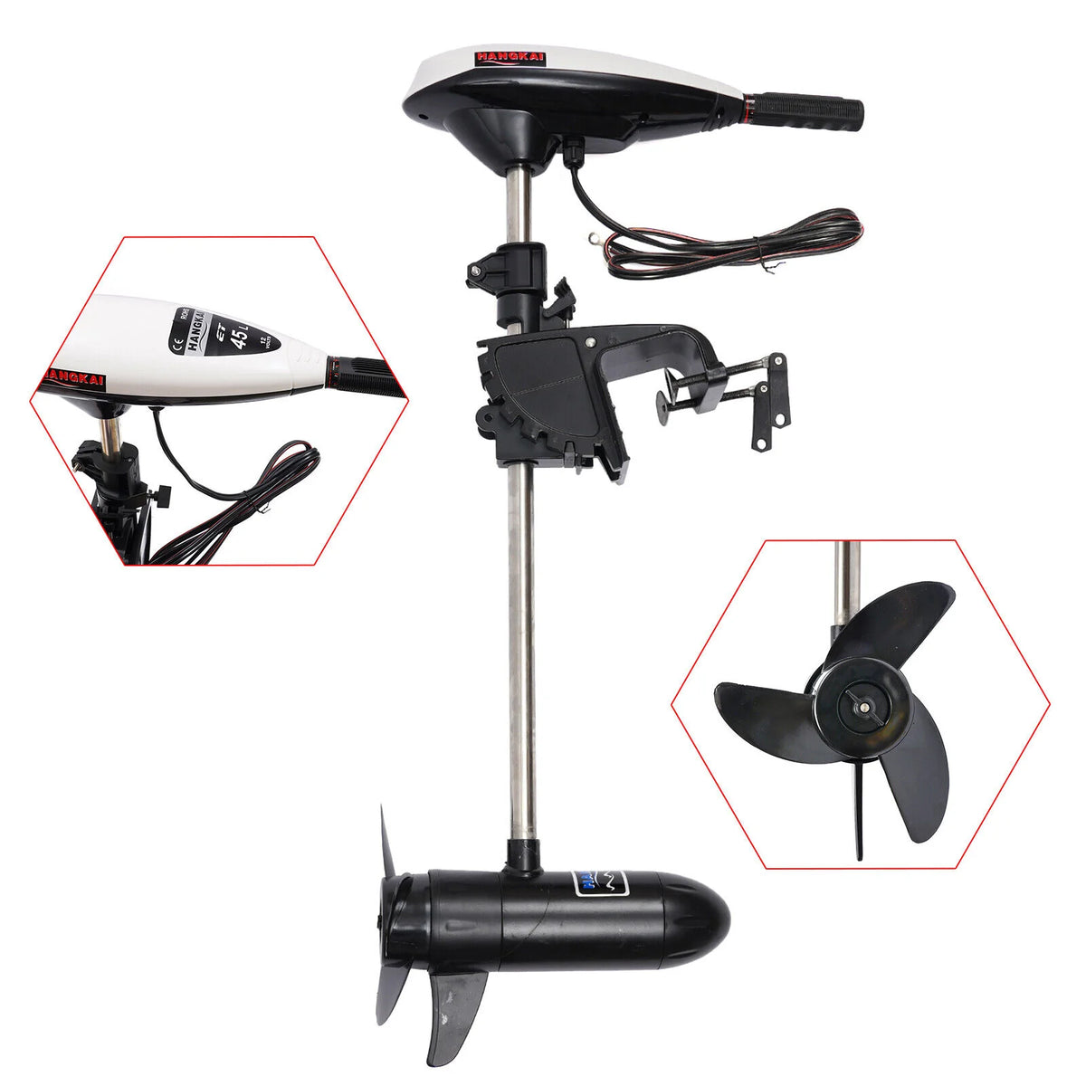 12V Telescopic Electric Outboard Motor 552W 45LBS W952175