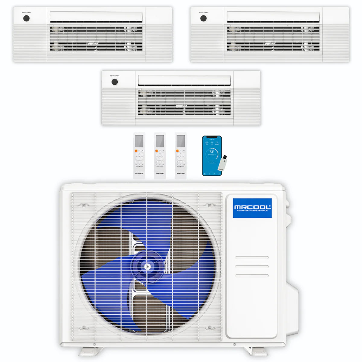 30,000 BTU 3 Zone Ceiling Cassette Ductless Air Conditioner and Heat Pump X89471