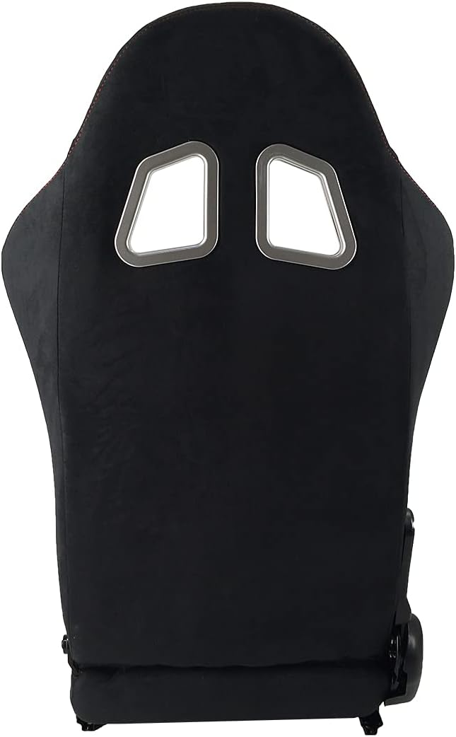 Black Suede Leather Racing Seat with Harness F643