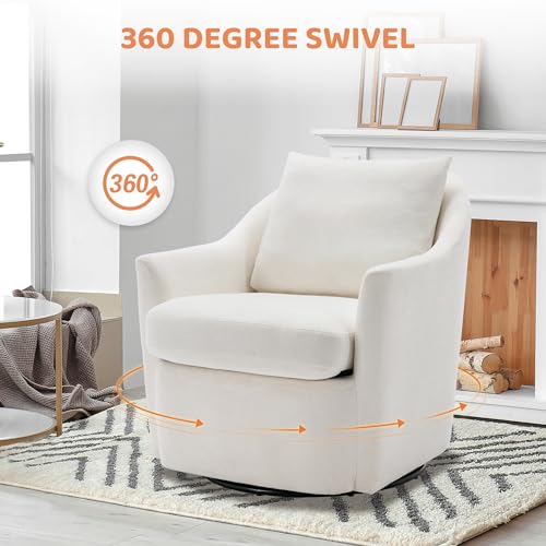 Beige Upholstered Swivel Accent Chair Set of 2 Y941