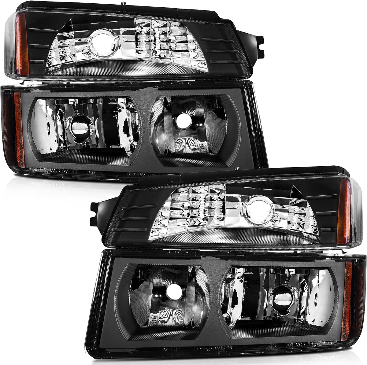 Chrome Housing Amber Reflector Headlight Assembly for Chevrolet Avalanche 1500/2500 J33923