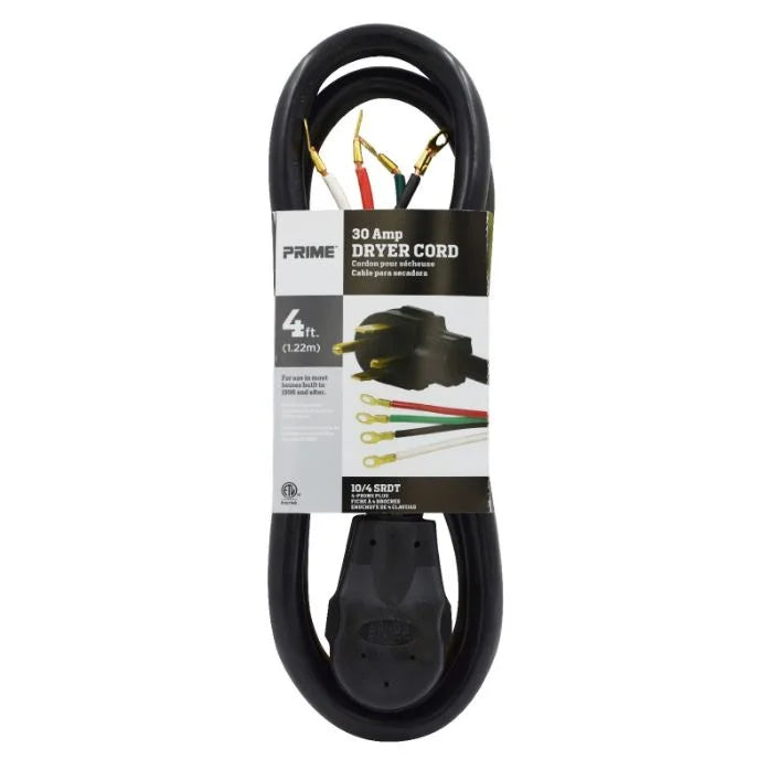 4 Feet 30 Amp 4-Wire Dryer Cord (2 Pack) B812270