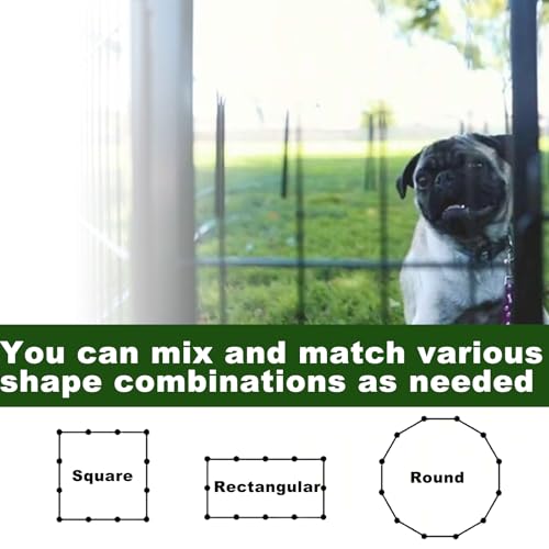 40 in Black Metal 8 Panel Dog Playpen with Gate R713