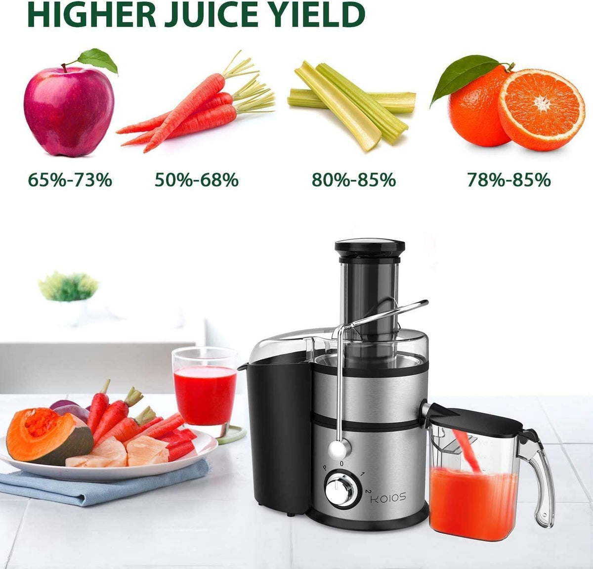 Black Centrifugal Juicer with Pulse Function 3" Wide Chute G1452