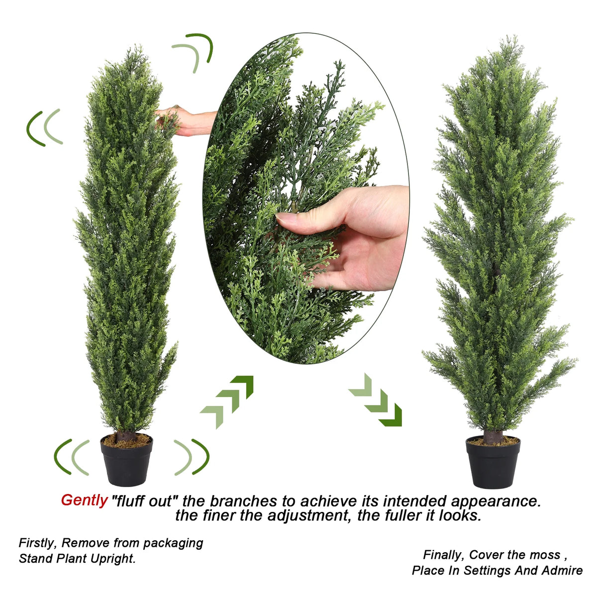 2 Pack 5 FT Artificial Cedar Topiary Trees U93594