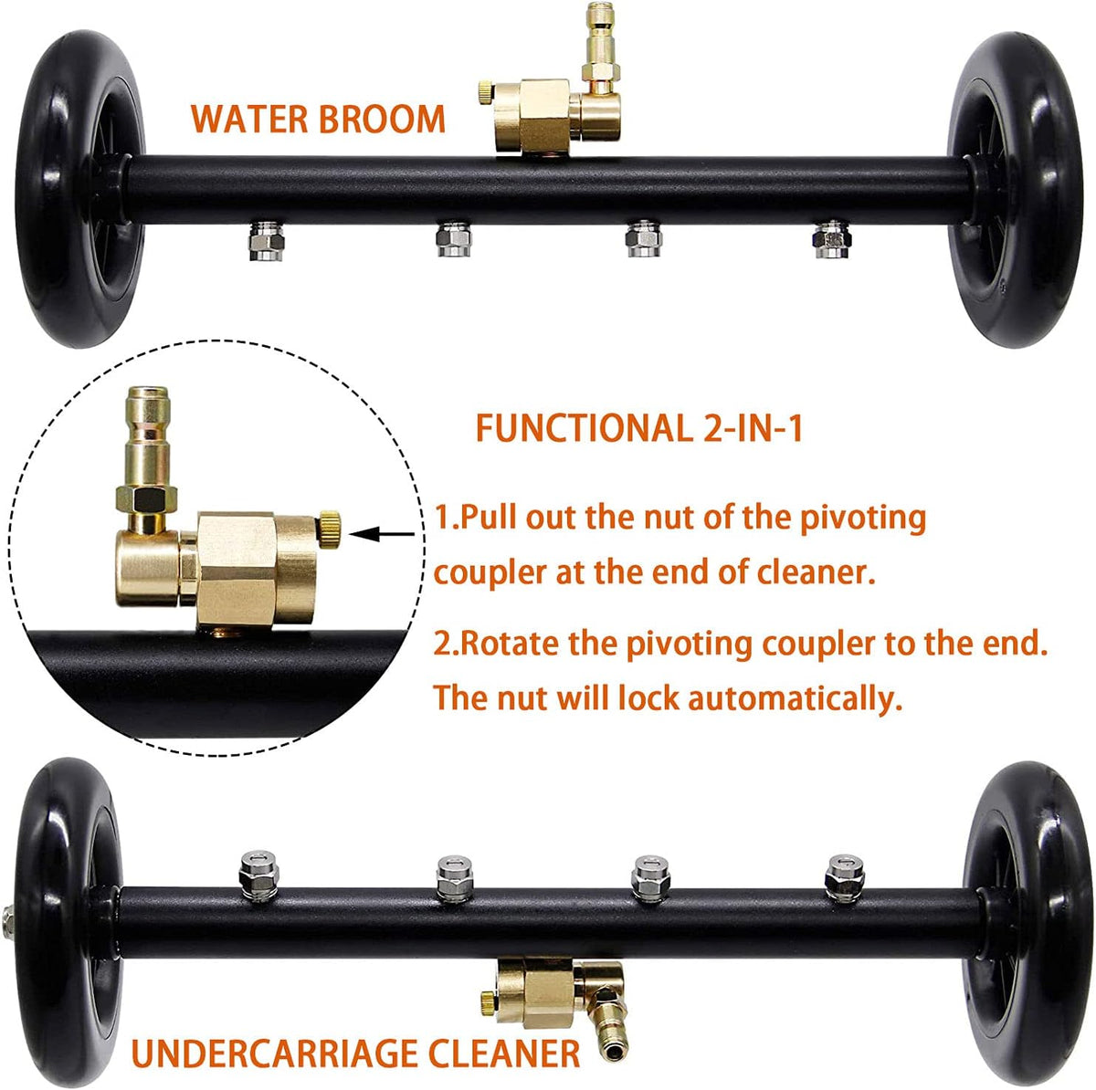 16 Inch Pressure Washer Surface Cleaner with 3 Pieces Extension Wand S261