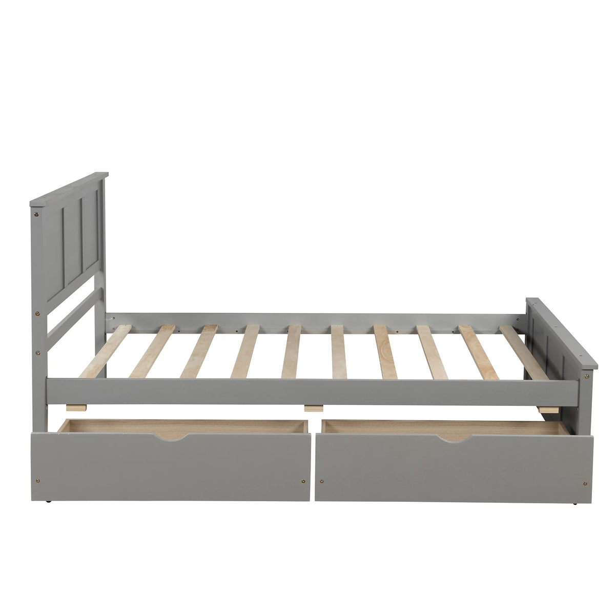 Twin Size Wood Platform Bed with Storage and Headboard Z345