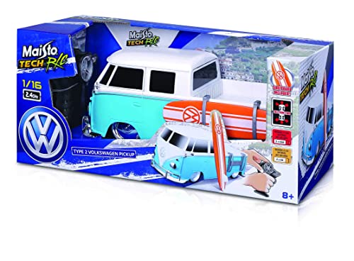 1:16 Scale 2.4 GHz R/C Pick-up with Surfboard, Blue with White P231344