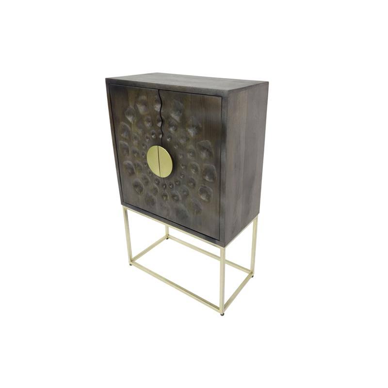 Solid Mango Wood Cabinet - Gray E293286
