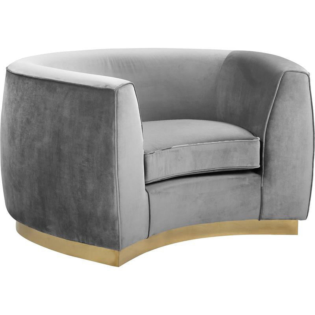 2-Piece Set with Velvet Accent Chair and Chaise in Gray and Gold D5928