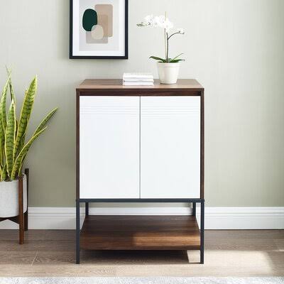 2 Door Accent Cabinet Dark Walnut/White P396106