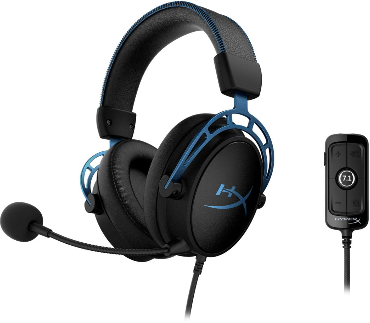 Blue Black Wired 7.1 Surround Sound Gaming Headset Q2927