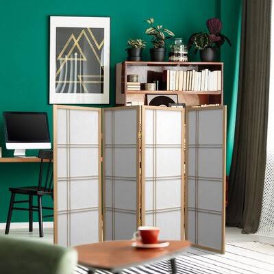 4 - Panel Solid Wood Folding Room Divider T534