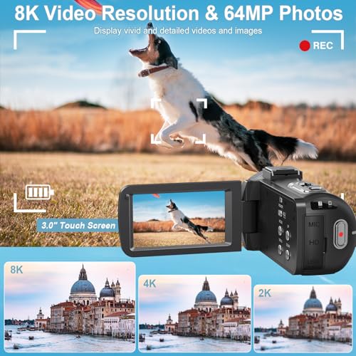 64MP 8K Camcorder with IR Night Vision T379434