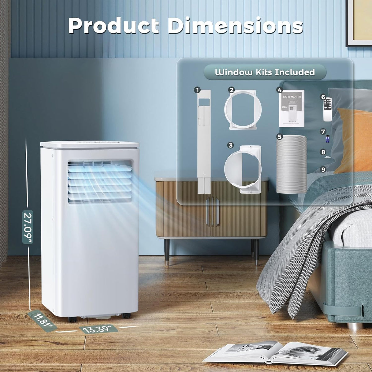 8,000 BTU Portable Air Conditioner with Remote Control Y96105