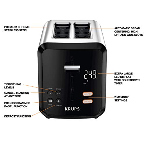 2 Slice Stainless Steel Toaster with Wide Slots R107
