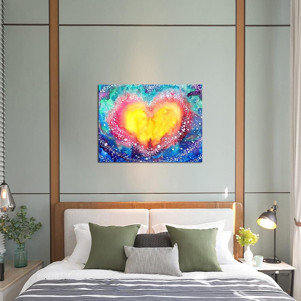 Colorful Heart Shape Canvas Wall Art 24x32inch H210