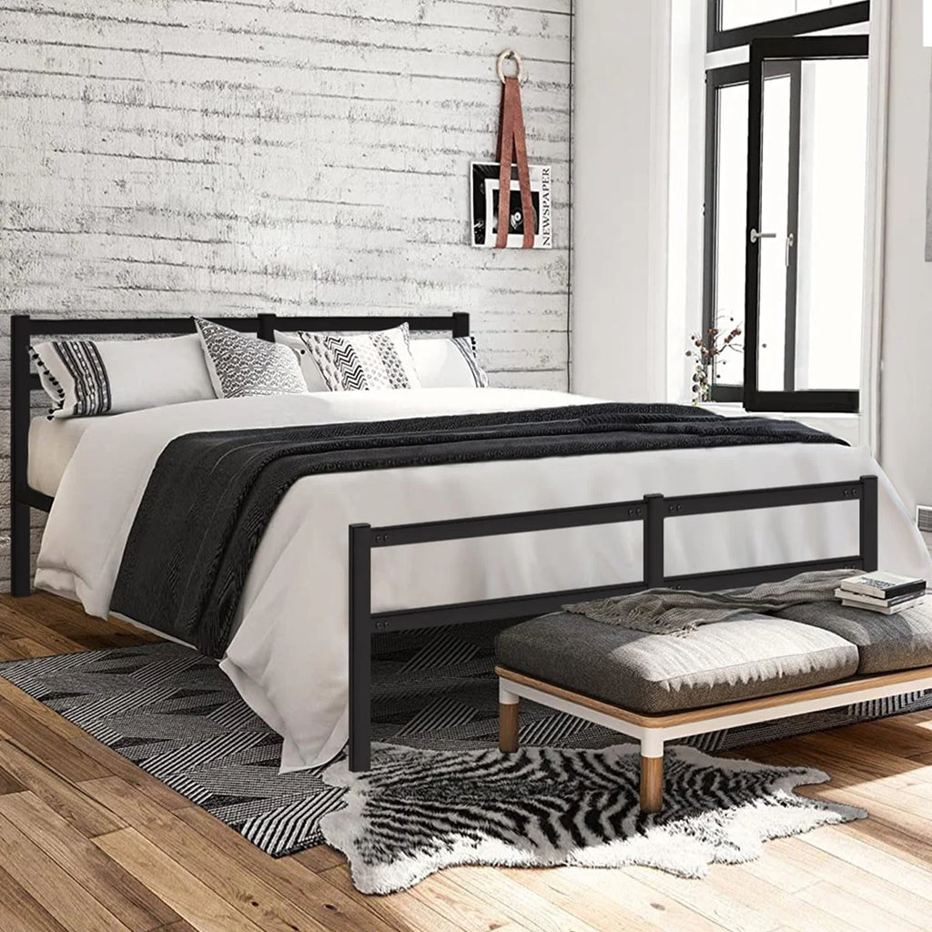 King 14 Inch Metal Bed Frame with Headboard and Footboard M895225