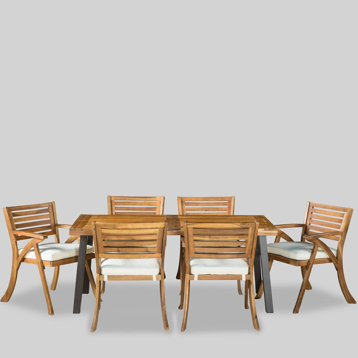 7-Pcs Acacia Wood Patio Dining Set R93280