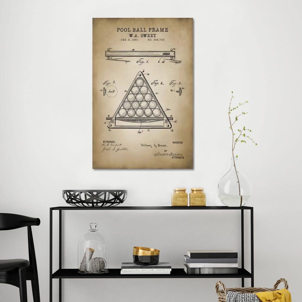 Billiard III Print Canvas Art B536921