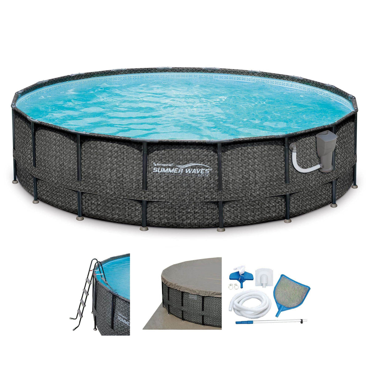 20ft x 48in Above Ground Frame Swimming Pool Set with Pump S69509