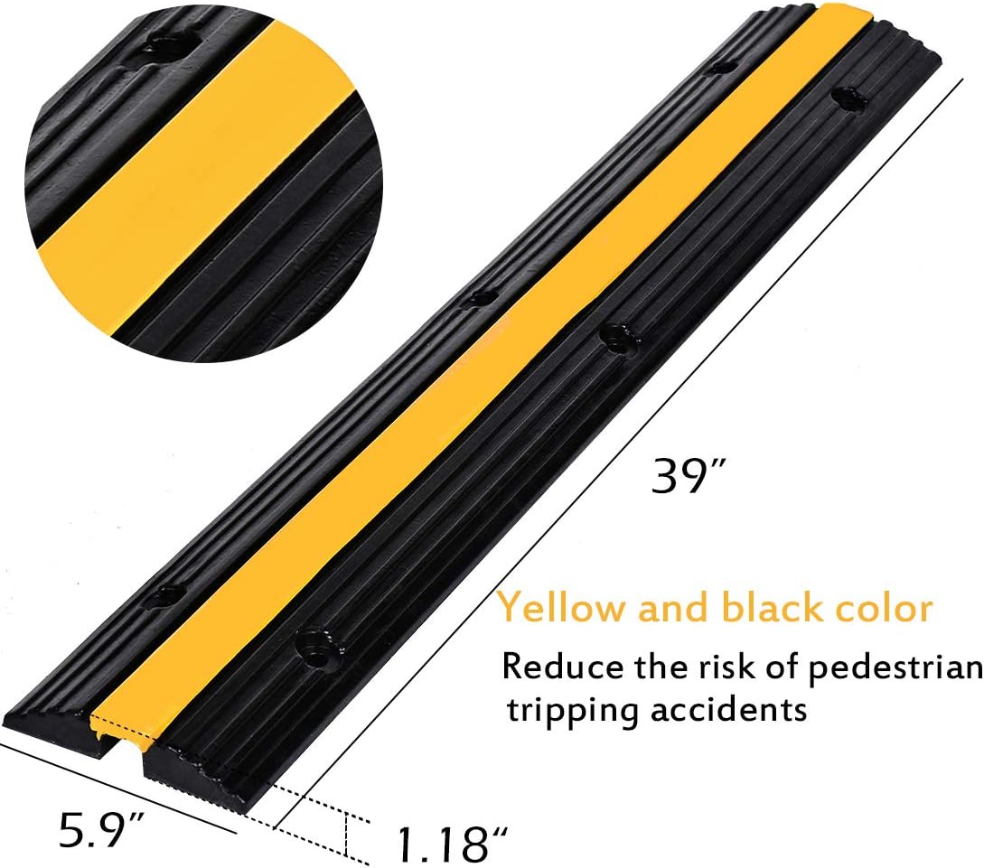 4 Pack Heavy Duty Rubber Cable Protector Ramp Z967831
