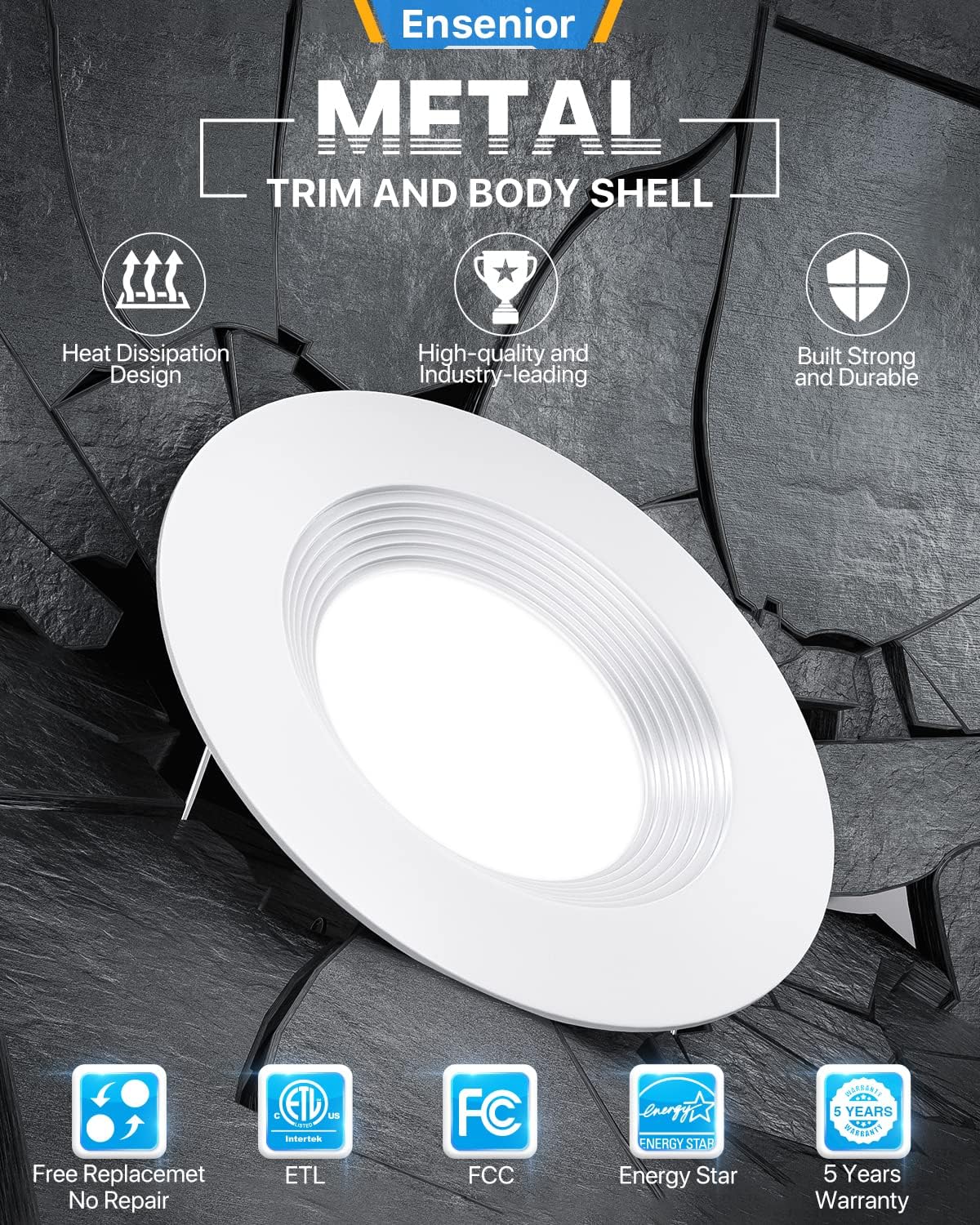 12 Pack 5/6 Inch LED Recessed Lighting, Dimmable Downlight P550150