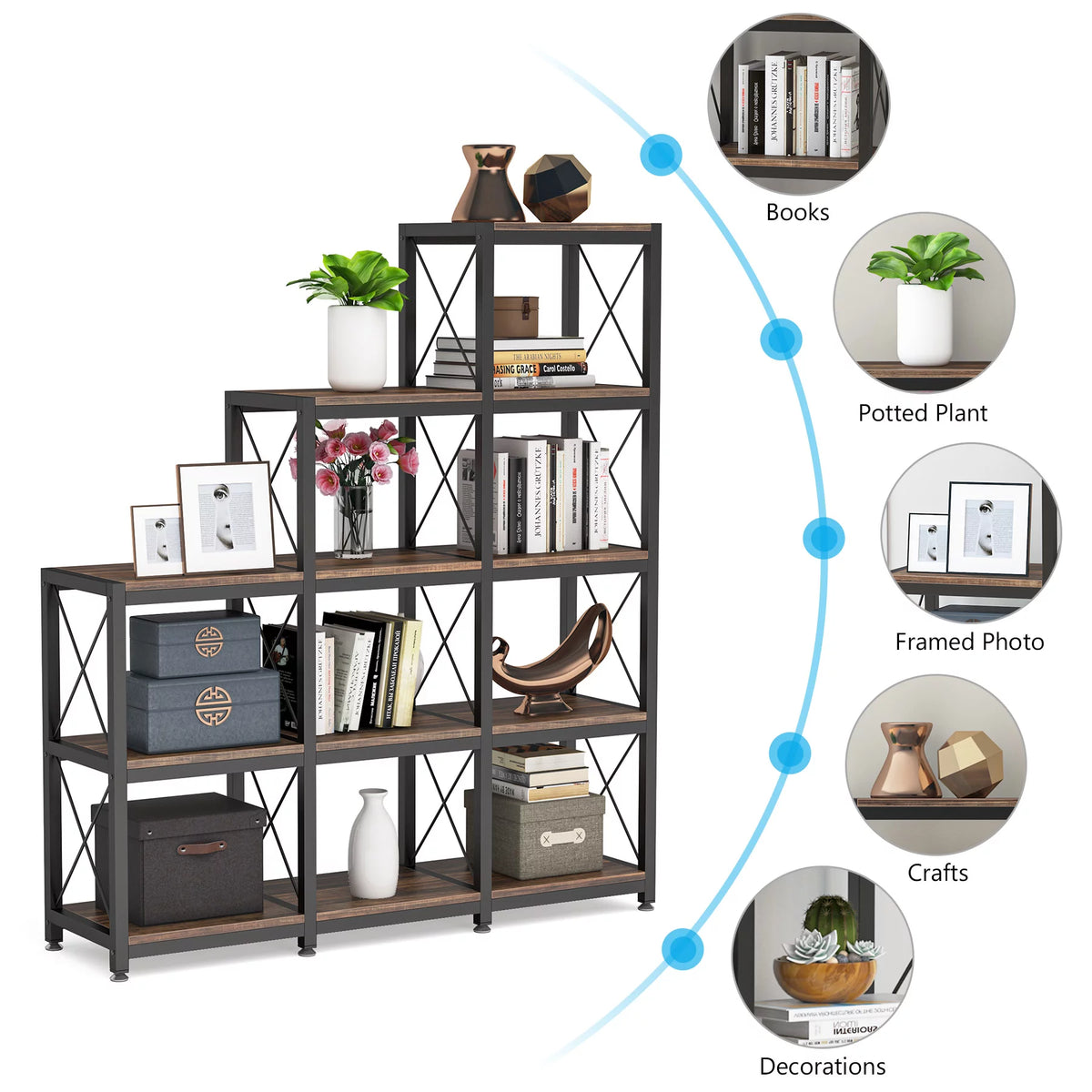 12 Shelves Etagere Bookcase N5793