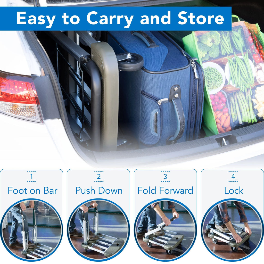 Folding Platform Hand Truck with Expandable Base F7694