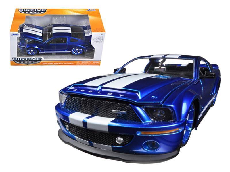 2008 Ford Shelby Mustang GT500 KR Blue 1/24 Diecast Car Model J4516