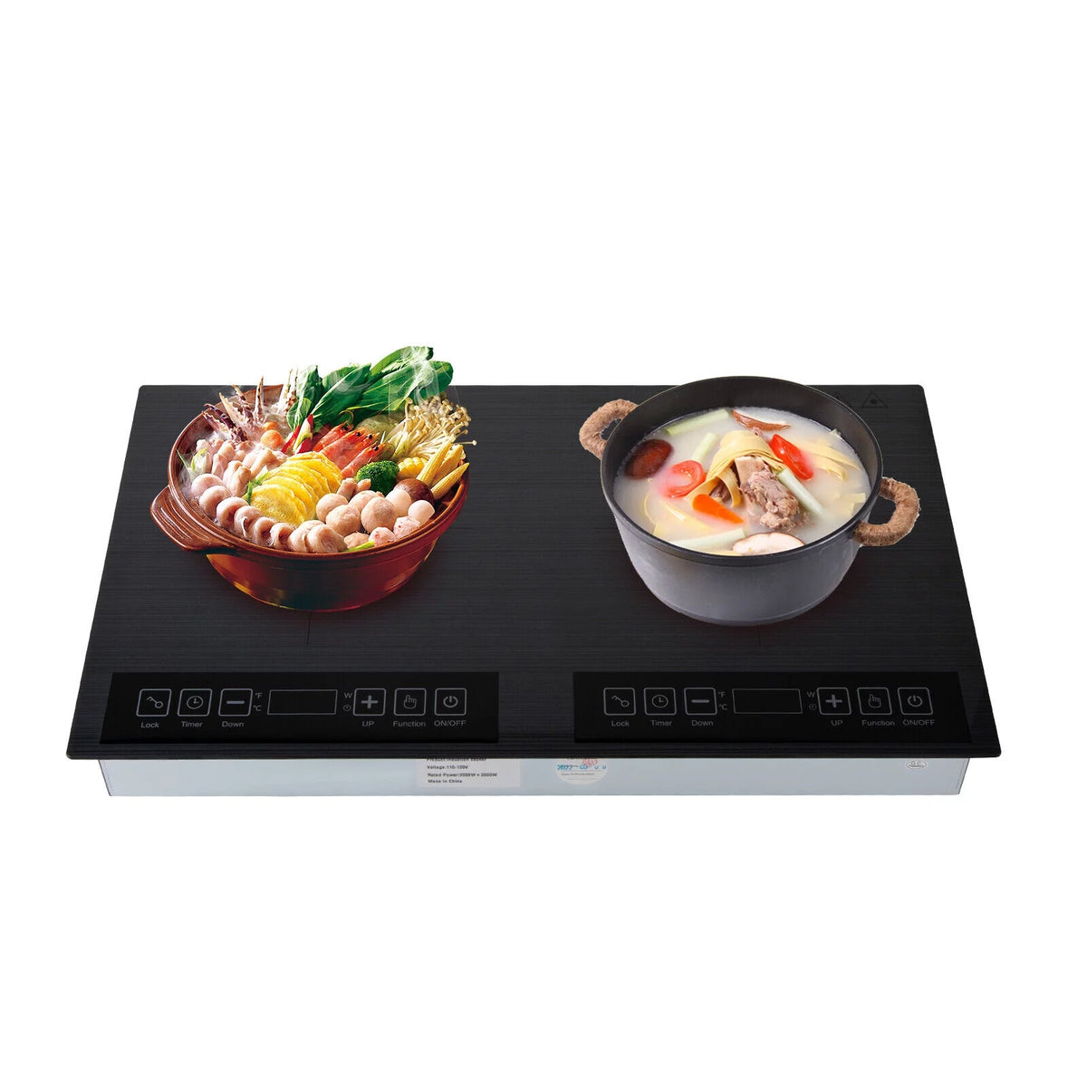 Black 2 Burner Electric Induction Cooktop F2636