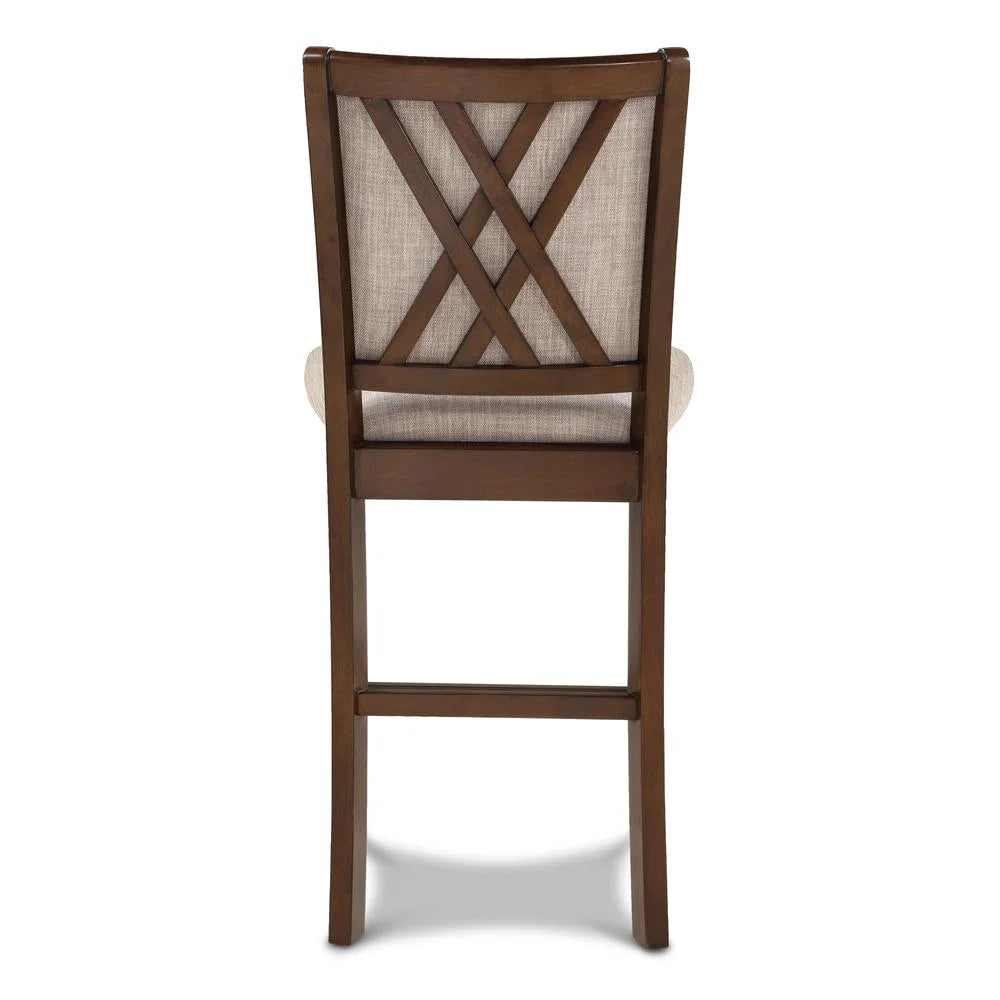 5-Piece Round Wood & Fabric Counter Set F6798