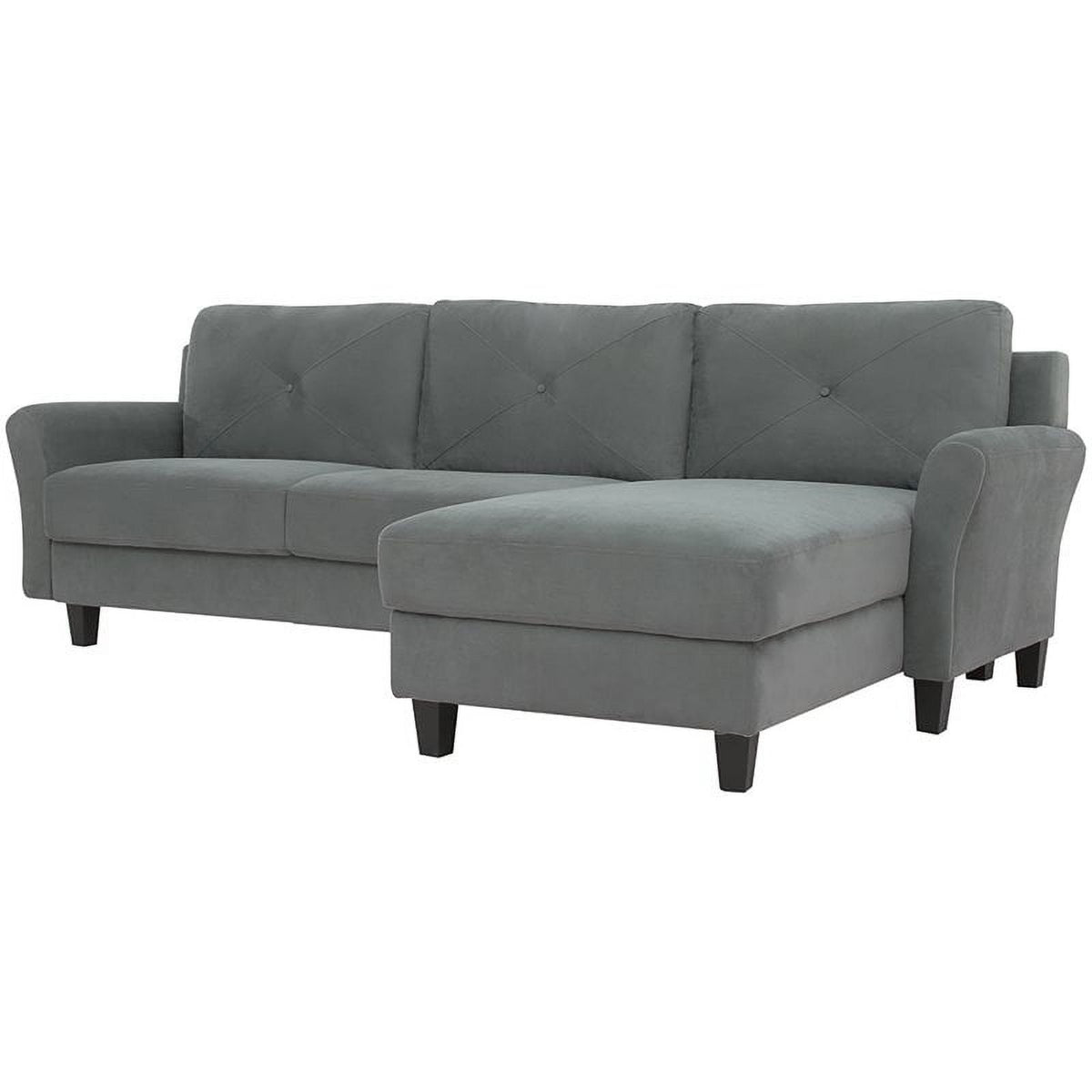 Gray Sectional with Rolled Arms T48600