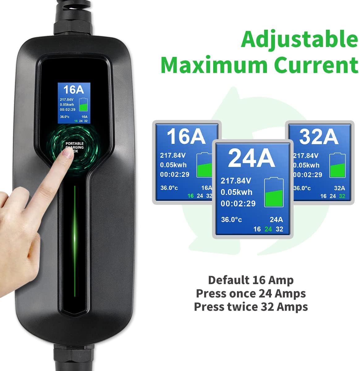 Portable Level 2 EV Charging Cable with 20ft Cord K316408