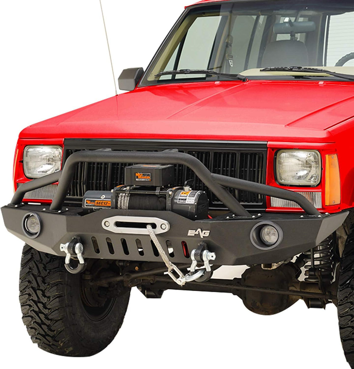 Front Bumper with LED Lights and Winch Plate for Cherokee XJ / Comanche MJ V292