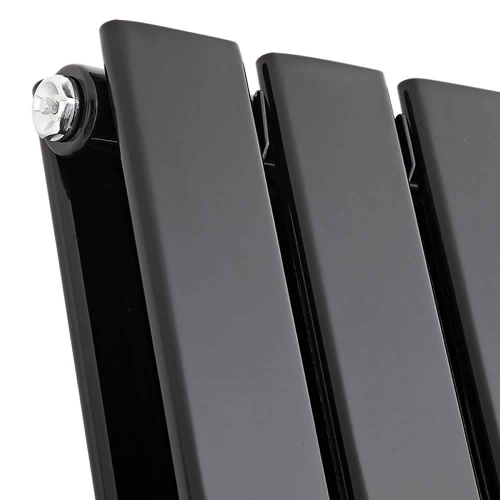 Black Vertical Hot Water Radiator U4874