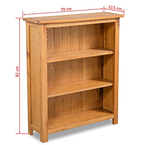 3-Tier Solid Oak Wood Open Bookcase H793934