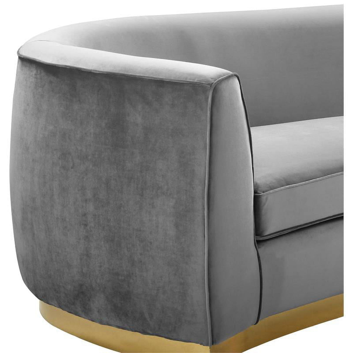 2-Piece Set with Velvet Accent Chair and Chaise in Gray and Gold D5928