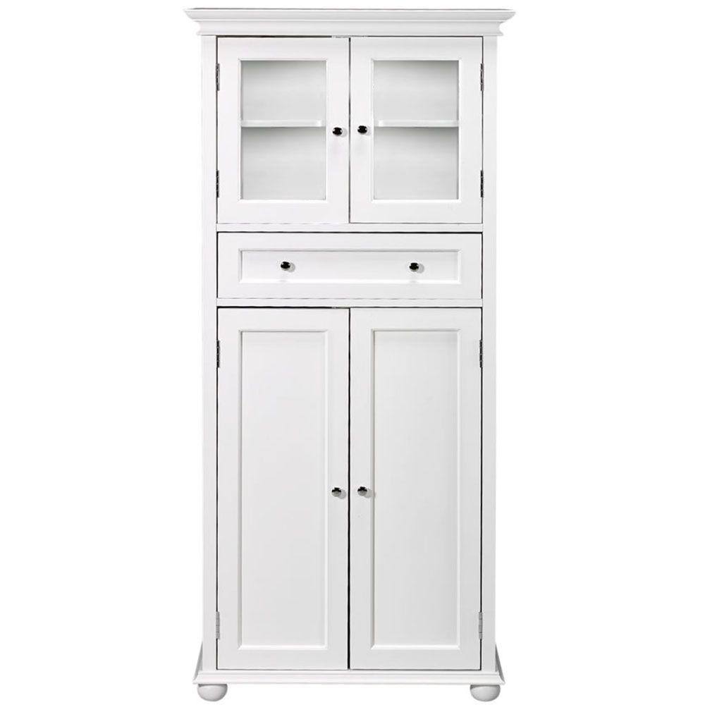 White Bathroom Linen Cabinet G8408
