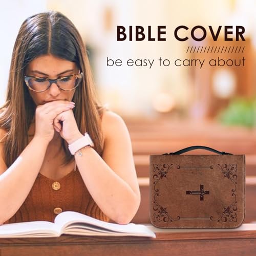 Portable Leather Bible Book Bag with Handle L333