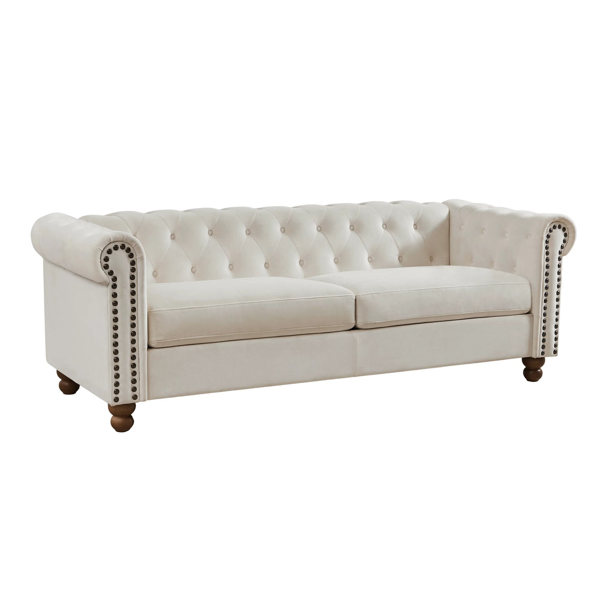3 Seater Velvet Button Tufted Sofa W420