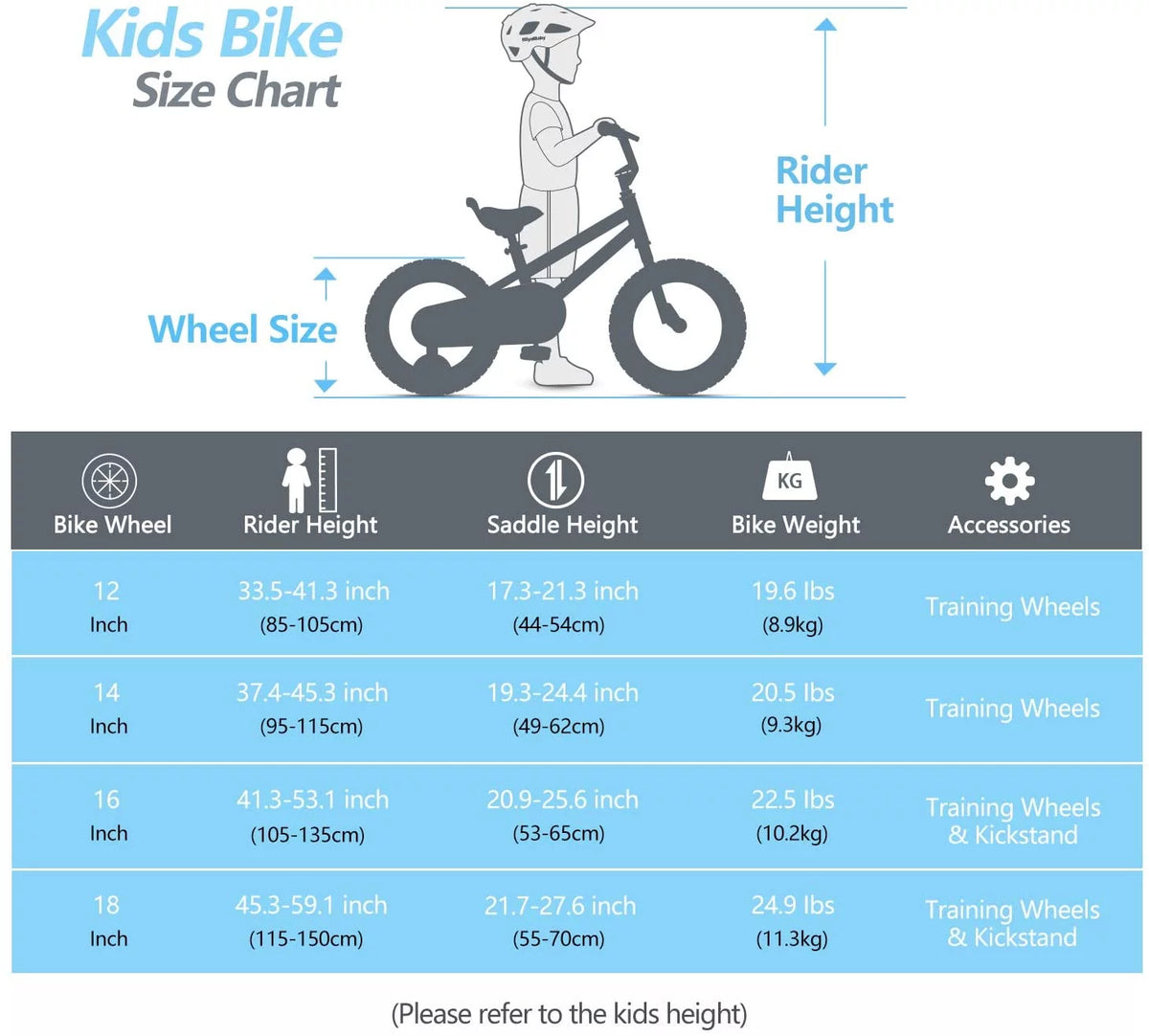 18 In Blue Steel Bike with Kickstand B590565
