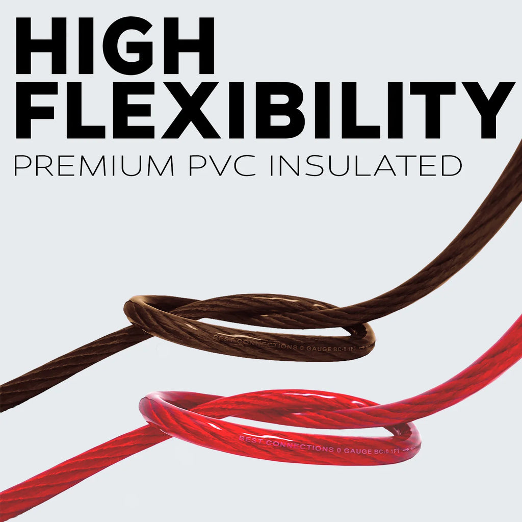 4Ga 50ft Black Red Translucent Car Power Ground Wire U419327